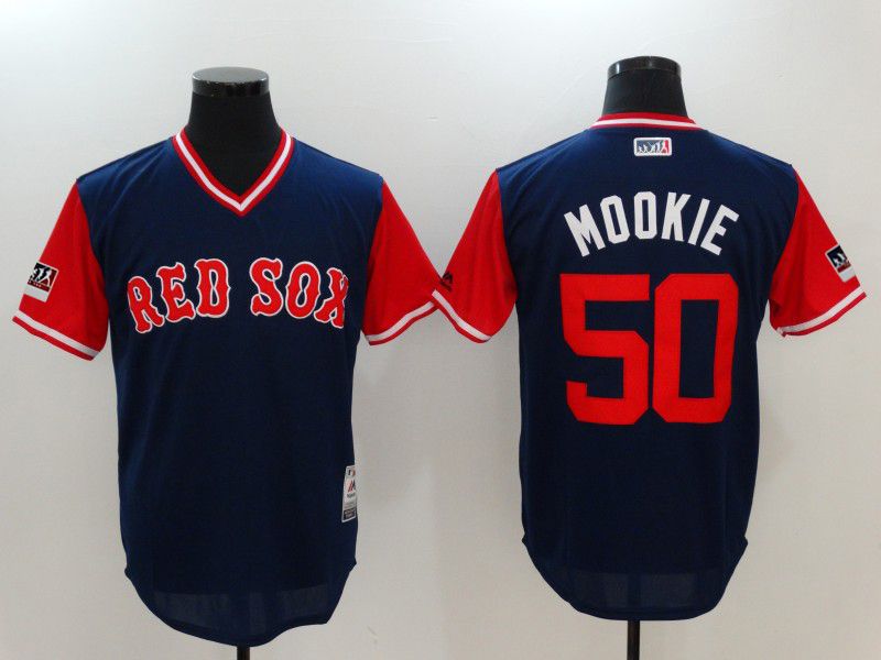 Cheap Men Boston Red Sox 50 Mookie Blue Game Legend Edition MLB Jersey